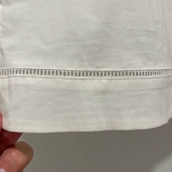 NWT Theory Joscla Blouse Off The Shoulder Top Size Petite XS White Rand Light - Picture 12 of 16